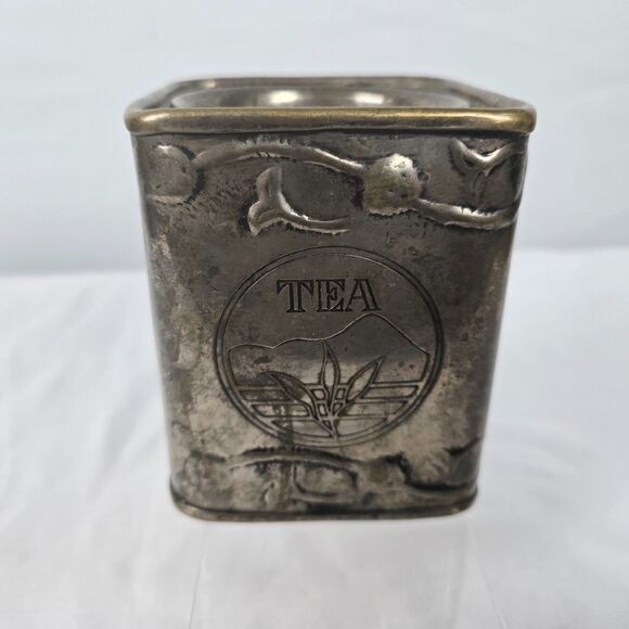 Vintage Tin Tea Canister Made in India 3.75" x 3.75" x 4.5" Decorative - Picture 10 of 10